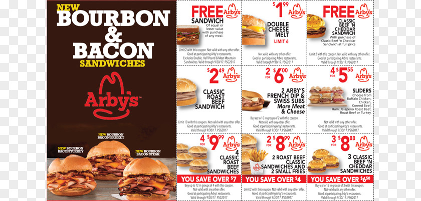 Promo Flyer Fast Food Arby's Coupon Advertising Restaurant PNG