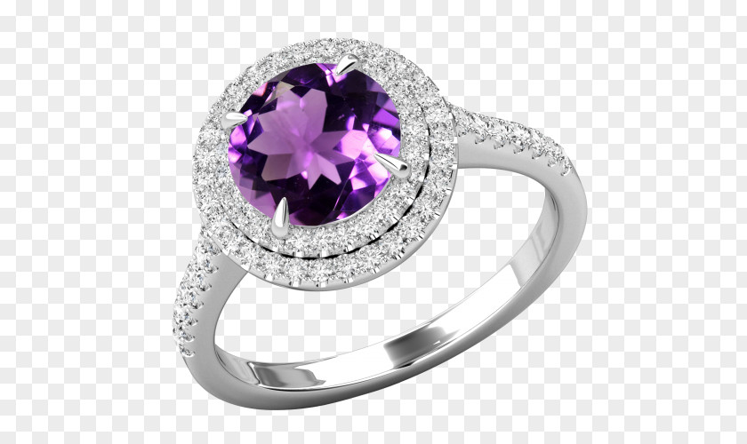 Cushion Cut Amethyst Earrings Engagement Ring Diamond Jewellery PNG