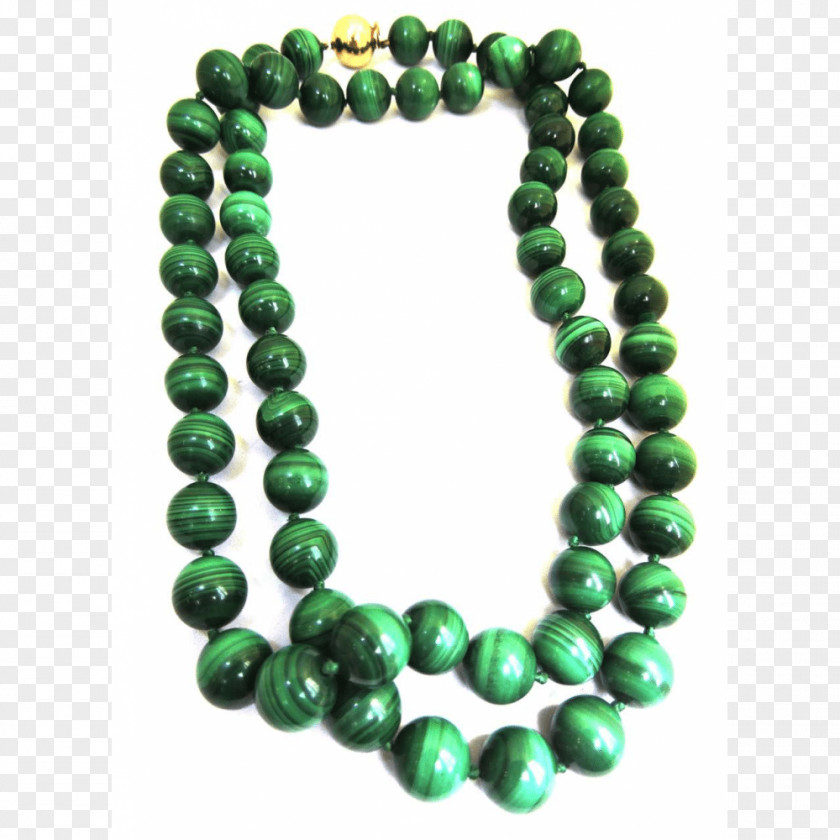 Gold Beads Emerald Jade Bead Necklace PNG