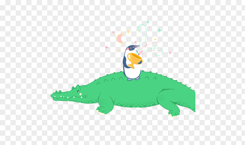 Hand-painted Small Crocodile Duck Illustration PNG
