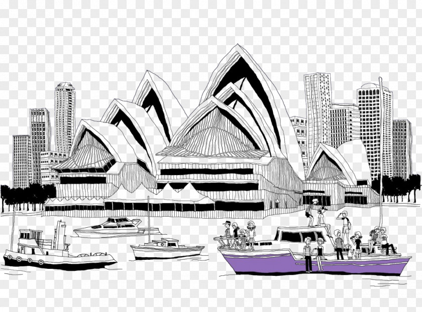 Italian Song School Sydney Opera House City Of Architecture Drawing Illustration PNG