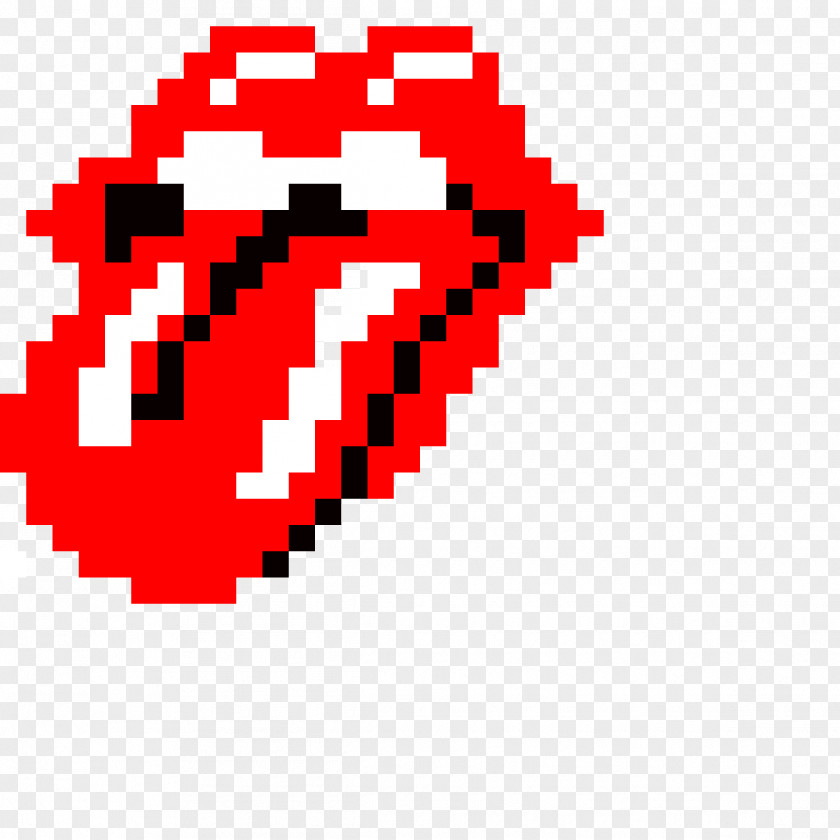 Rolling Stones Logo Pixel Art Drawing Bead PNG