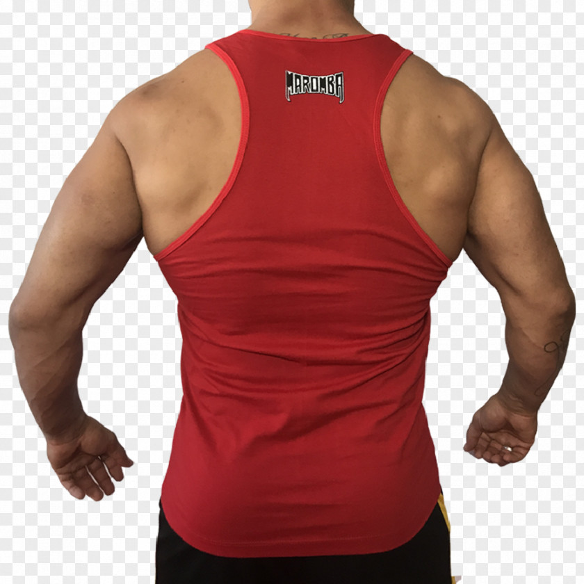 T-shirt Sleeveless Shirt Bodybuilding Shoulder Red PNG
