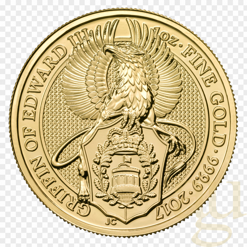 Coin Royal Mint Bullion Gold The Queen's Beasts PNG