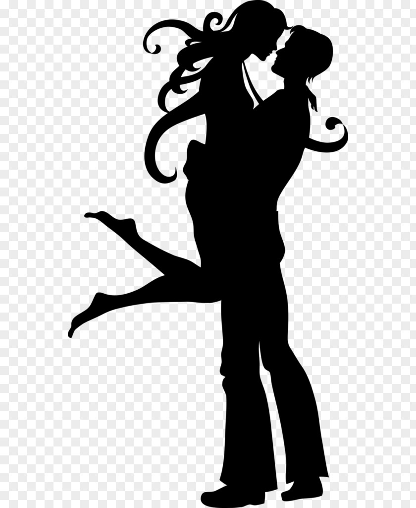 Couple Valentine Silhouette Drawing Clip Art PNG