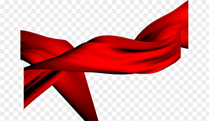 Red Ribbon Silk PNG