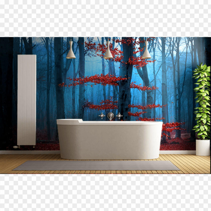 Wall Painting Forest Bathroom Interior Design Services PNG