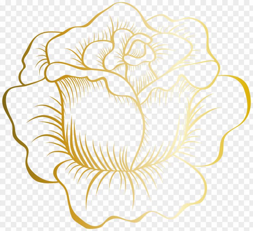 Gold Flower Beach Rose Clip Art PNG