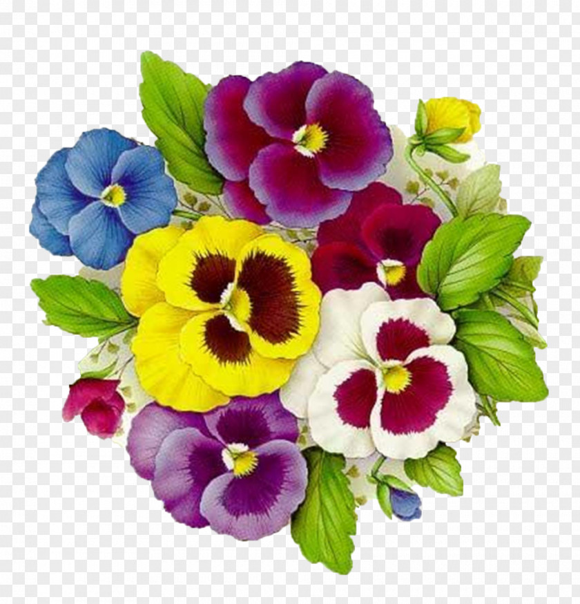 FLORES Pansy Decoupage Drawing Painting PNG