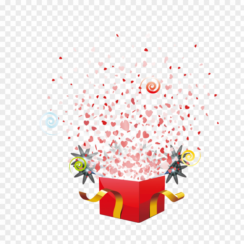 Open Gift Valentines Day Illustration PNG