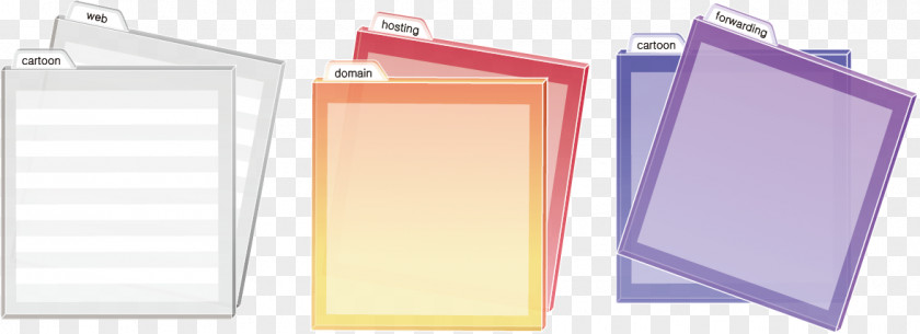 Three Color Folder Template Directory Paper Icon PNG