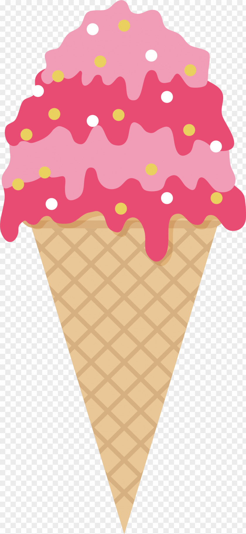 Strawberry Ice Cream Vector Cone Sundae PNG