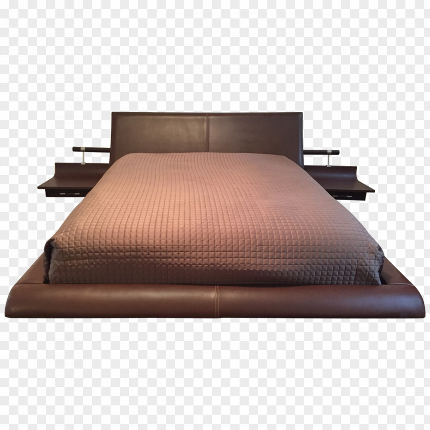Bed Frame Bedside Tables Mattress Sheets PNG