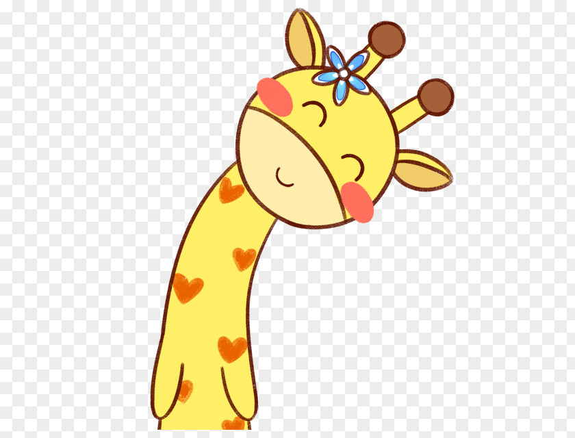 Hand-painted Giraffe Northern Cartoon Q-version PNG