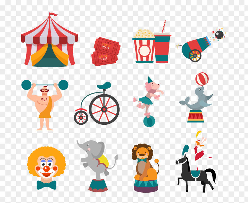 Vector Circus Elements Illustration PNG