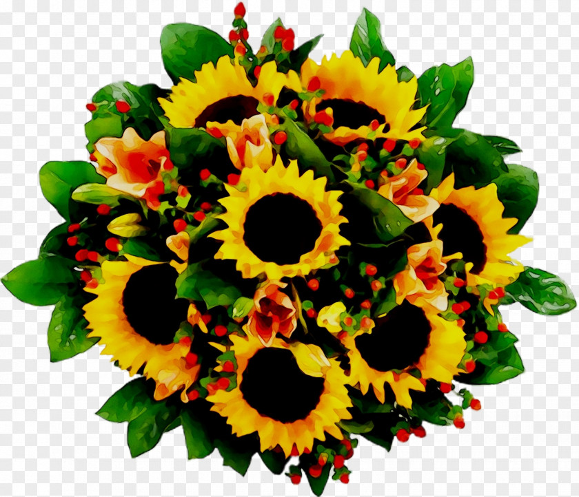 Common Sunflower Floral Design Cut Flowers Flower Bouquet PNG
