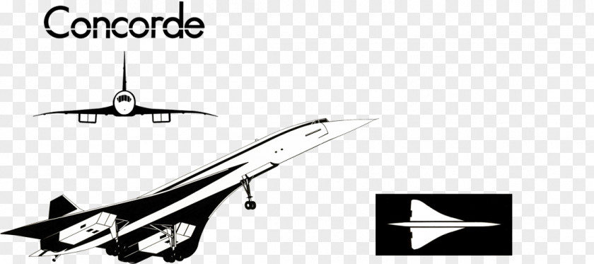 Line Drawing Concorde Airplane Contemporary Art PNG