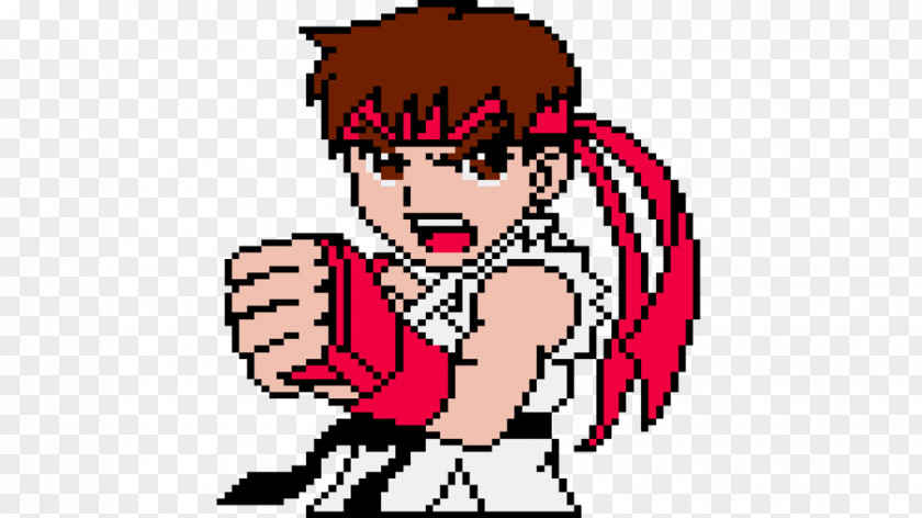 Ryu Minecraft Pixel Art PNG