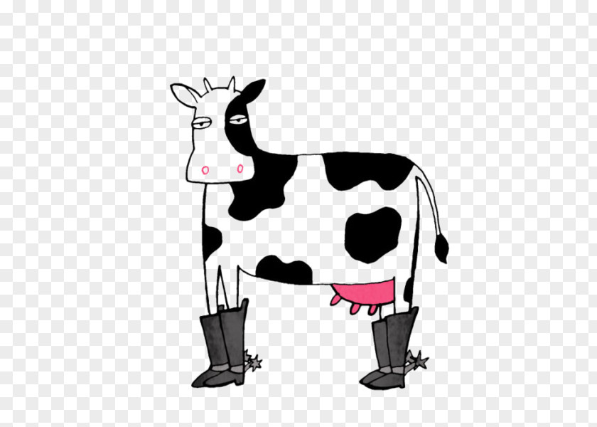 Cartoon Cow Wearing Boots Cattle Cowboy Boot PNG
