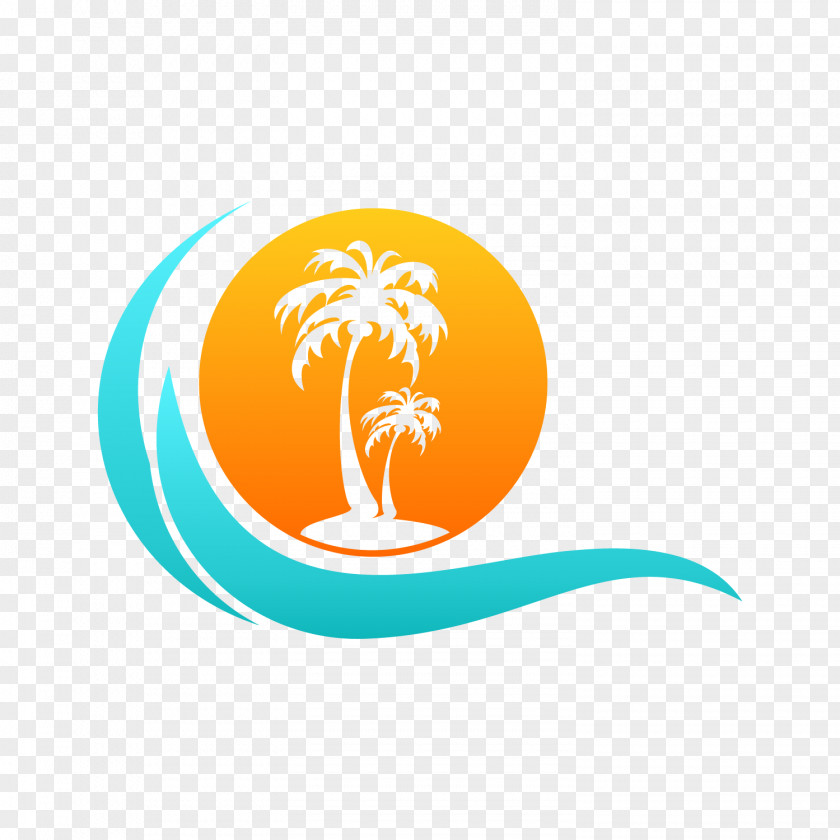 Design Logo Beach Vacation Rental Cottage PNG