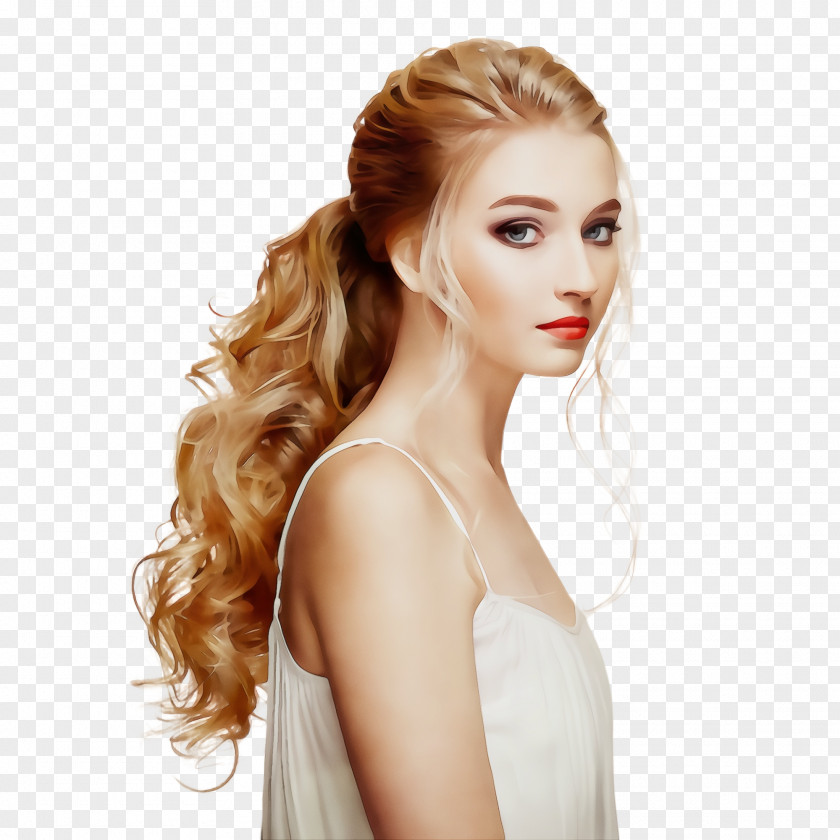 Hair Coloring Lip Hairstyle Blond Beauty Long PNG