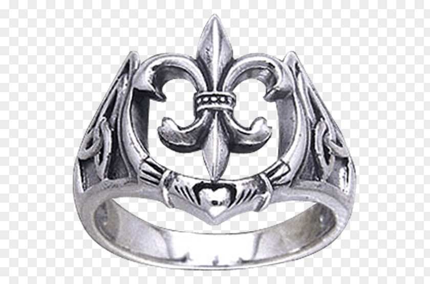Silver Claddagh Ring Fleur-de-lis Clothing Accessories PNG