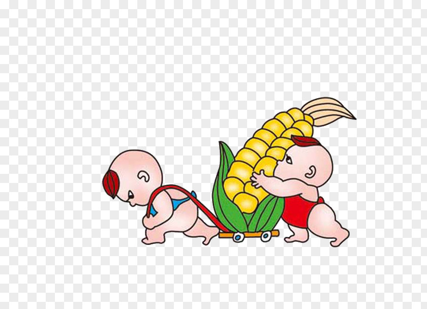 Children Move Corn Cartoon Poster PNG