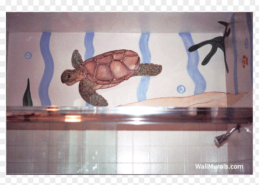 Hand Painted Interesting Notice Calendar Mural Art Turtle Painting Bathroom PNG