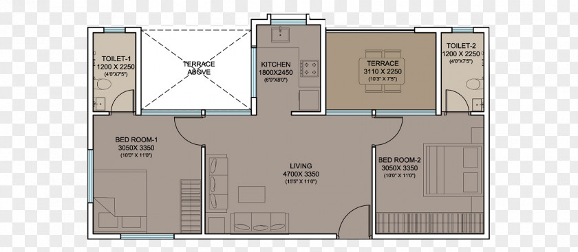 House 2d Floor Plan Architecture PNG