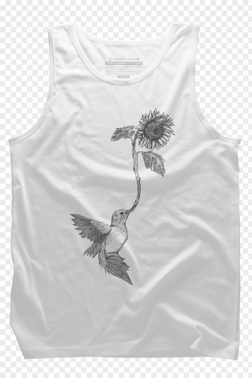 Hummingbird Art T-shirt Top Sleeveless Shirt PNG