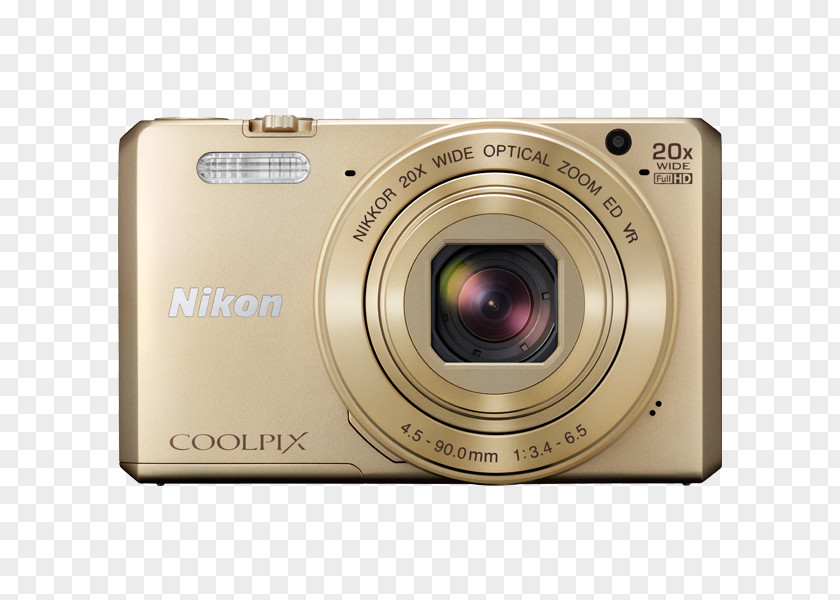 Black Nikon Coolpix S7000 Compact Digital CameraPink Point-and-shoot CameraCamera 16.0 MP 20X Zoom 3.0 -Inch LCD Camera (Gold) PNG