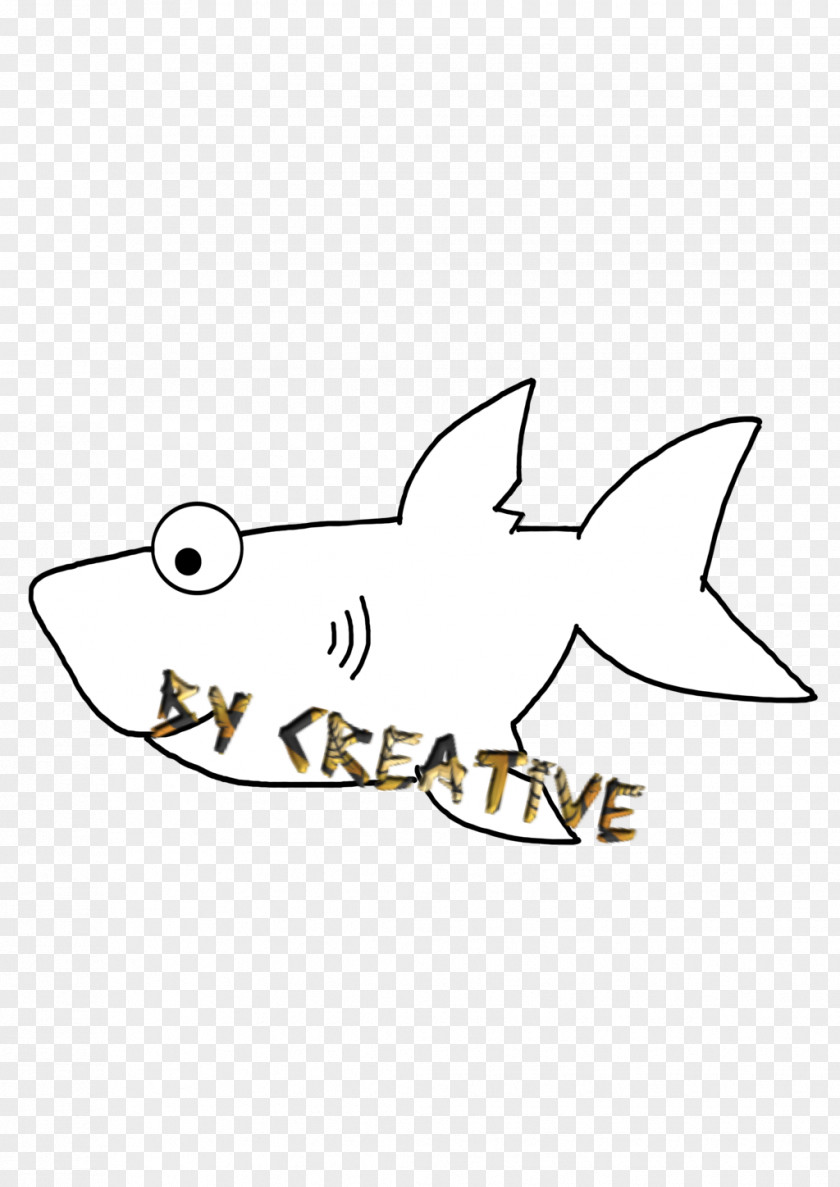 Creative Sharks Fish Line Art White Clip PNG