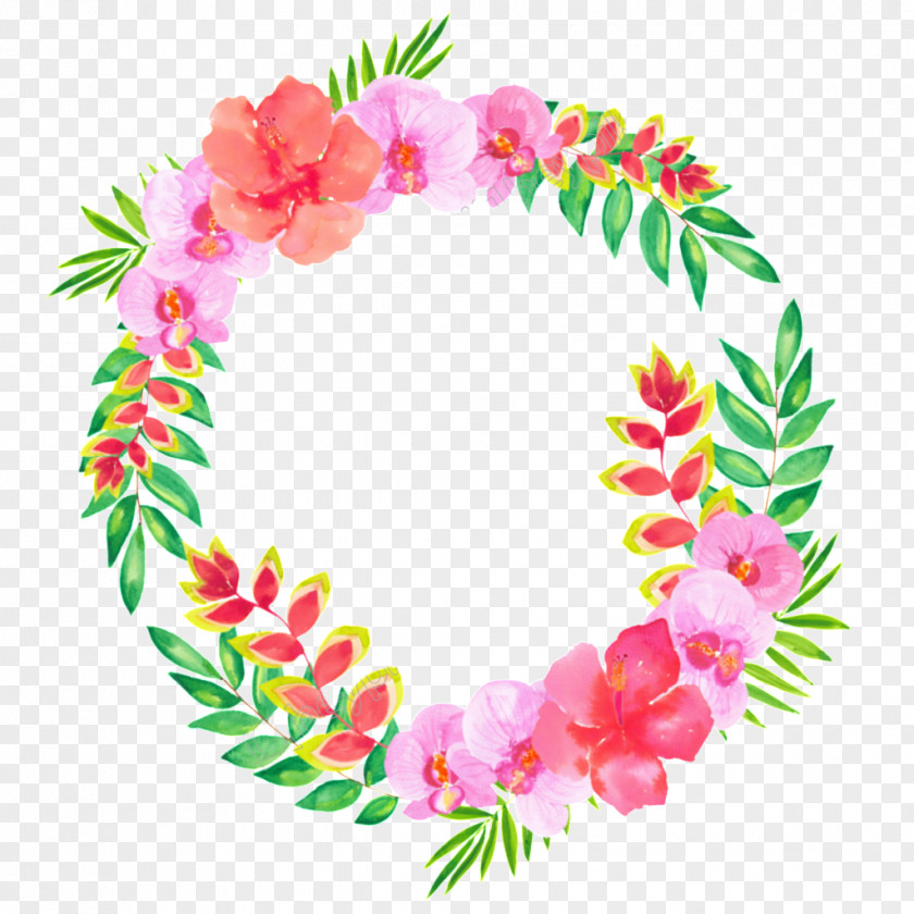 Flower Watercolor Painting Wreath Vector Graphics Illustration PNG