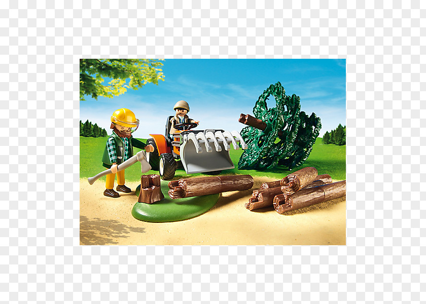 Tractor Lumberjack Playmobil Toy Wood PNG