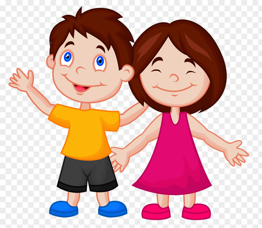 Two Children Cartoon Royalty-free Clip Art PNG