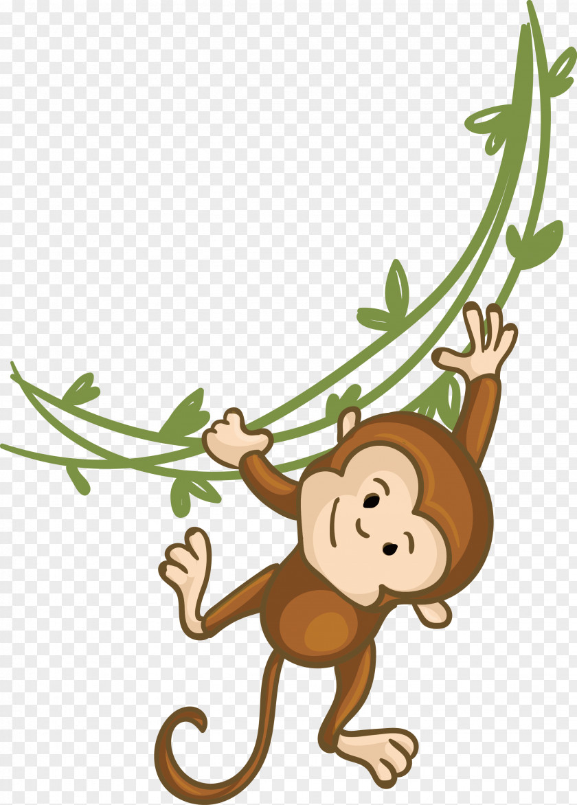Vector Cartoon Monkey Clip Art PNG