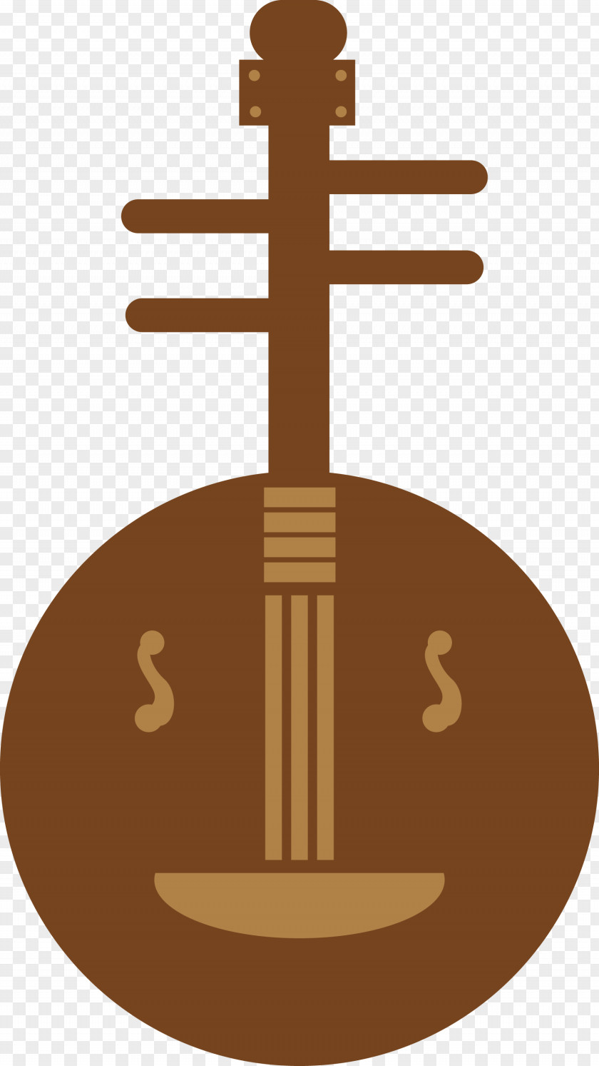 Yueqin Chinese Classical Instruments Silhouette Vector Musical Instrument PNG