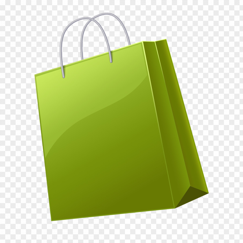 Green Handheld Shopping Bag Reusable Handbag PNG