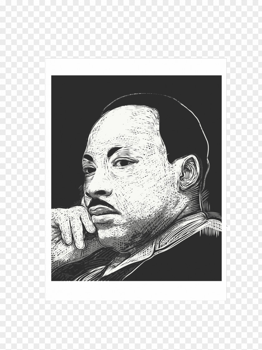 Physicist Blackandwhite Martin Luther King Jr Head PNG