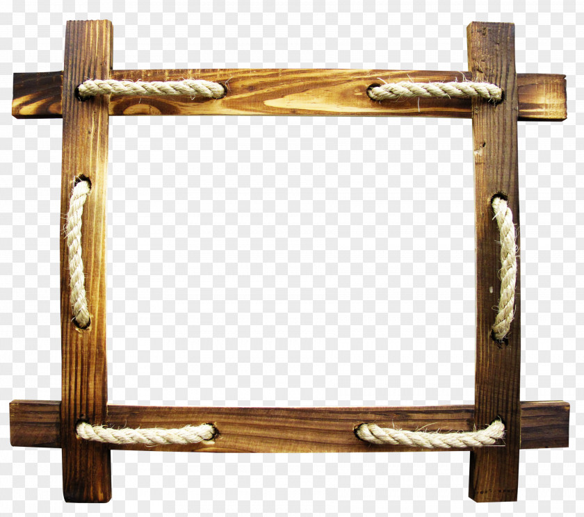 Brown Wooden Rope Picture Frame Icon PNG