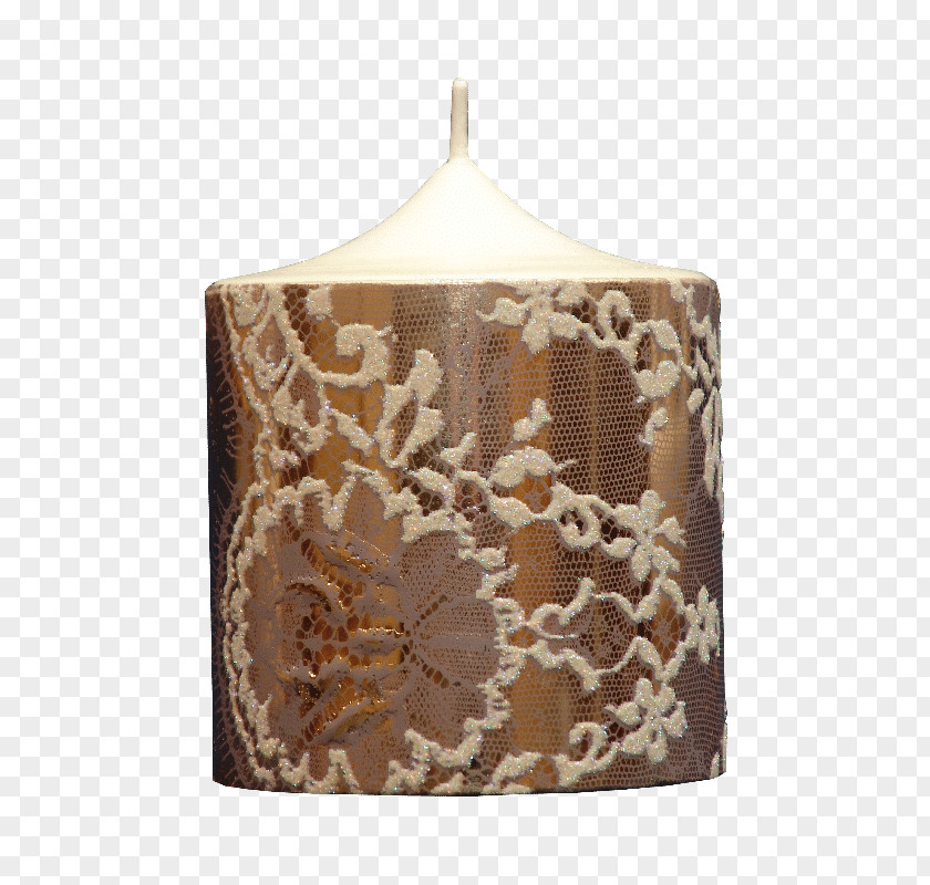 Gold Beeswax Candle Silver Table PNG