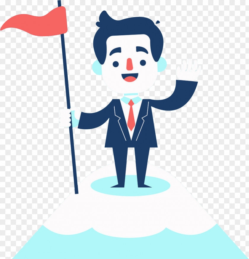 Hold The Red Flag Businessperson Download Icon PNG