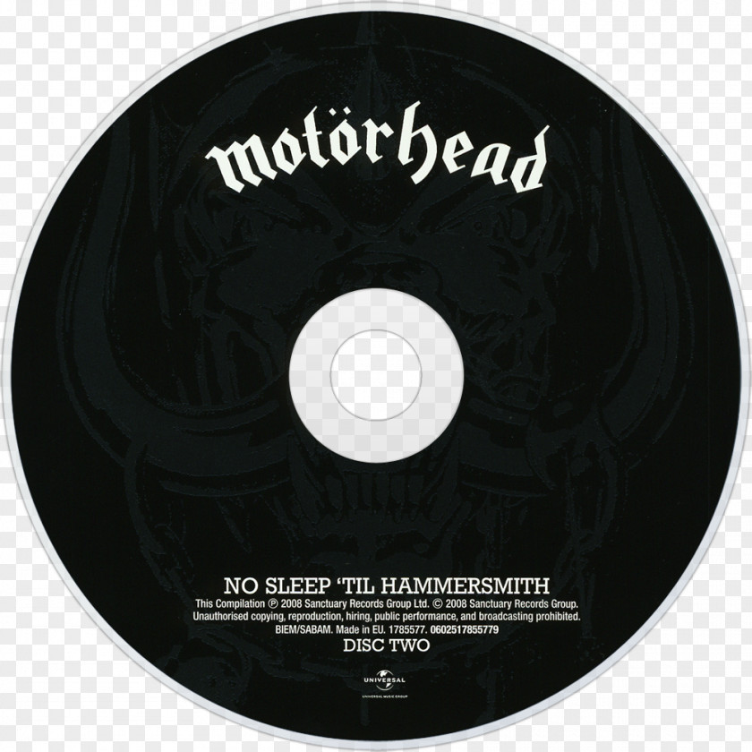 No Sleep Compact Disc Motörhead Ace Of Spades 0 'til Hammersmith PNG