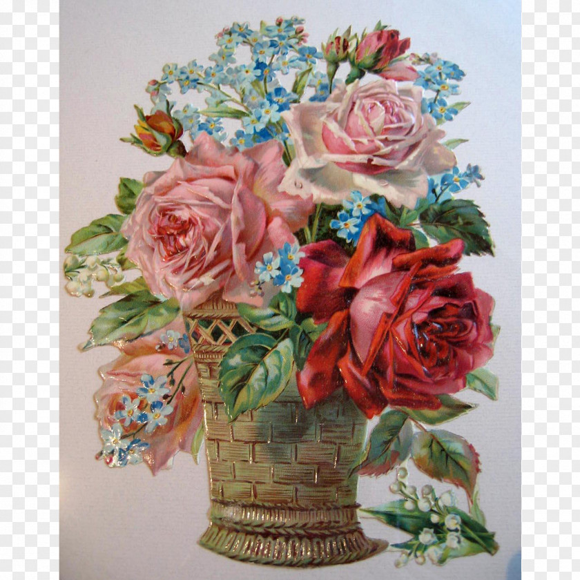 Vase Garden Roses Cabbage Rose Floral Design Cut Flowers Still Life PNG