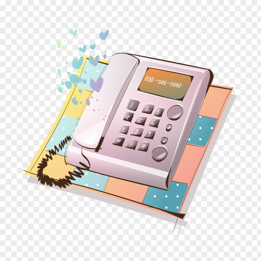 Vector Landline Phone Home Appliance Cartoon Telephone PNG