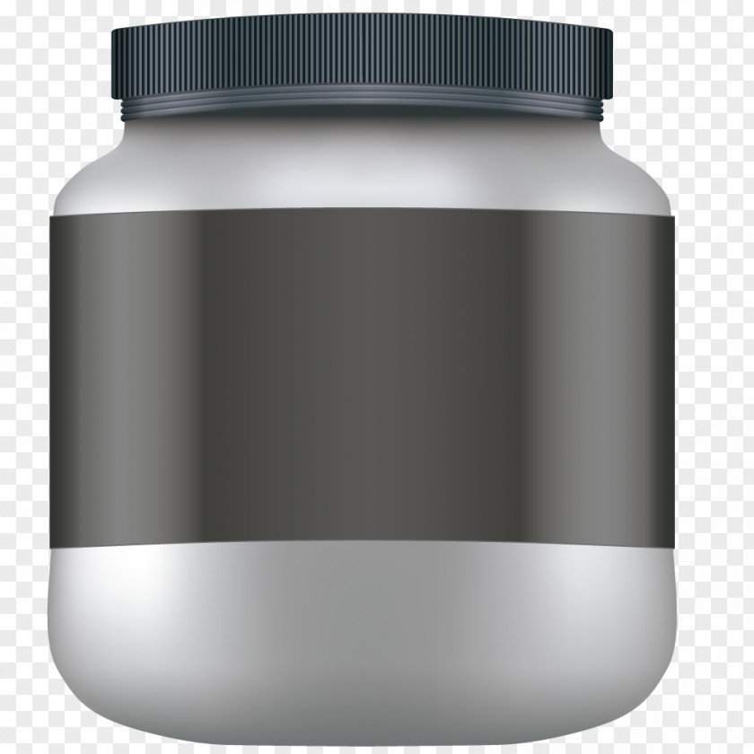 Vector Container Box Dietary Supplement Bottle PNG