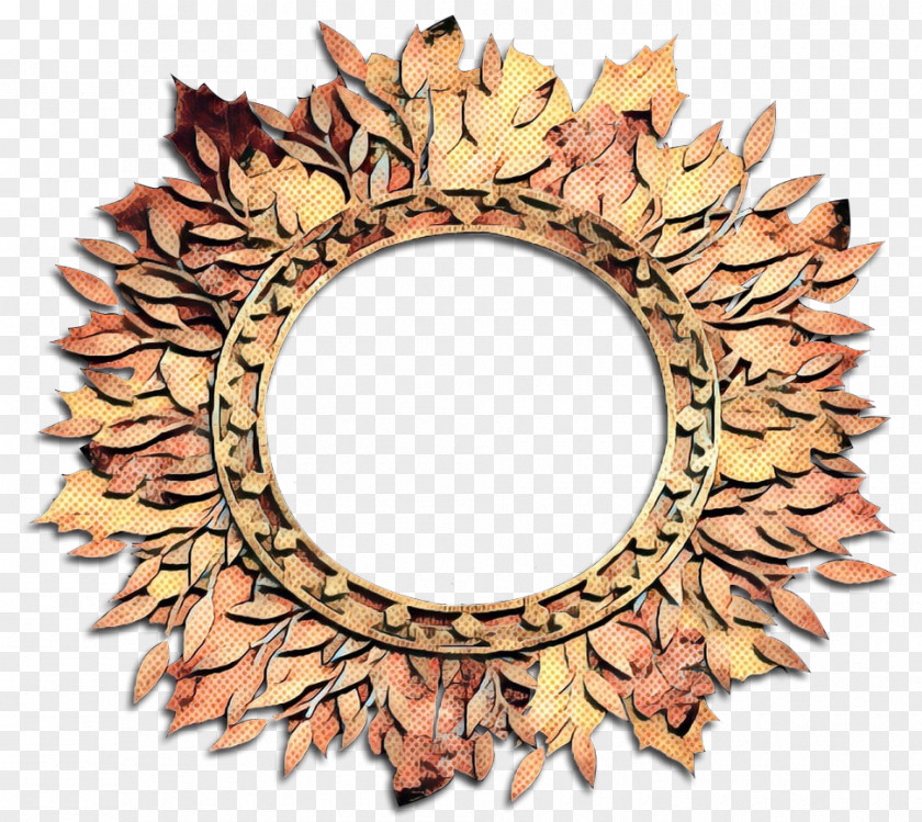 Oval Plant Leaf Mirror Circle Interior Design PNG
