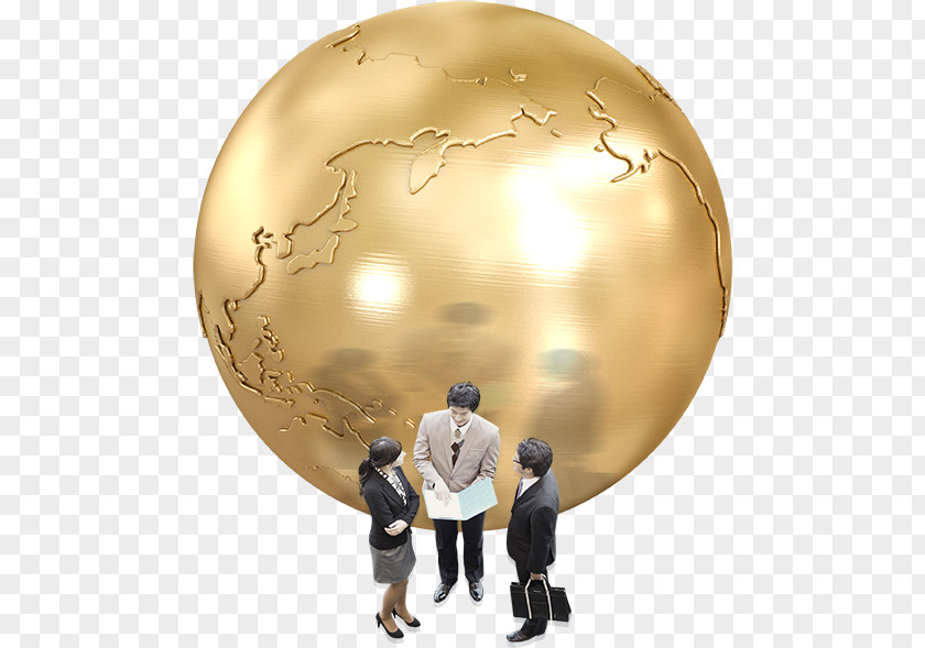 Business Men And Women Under The Golden Globe Earth Gold Download PNG