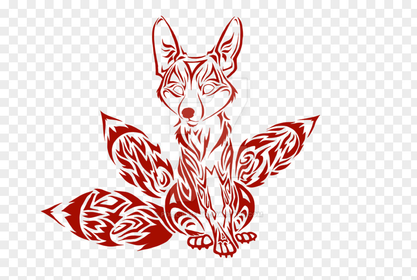 Fox Tattoo Canidae Red Gray Wolf Art PNG