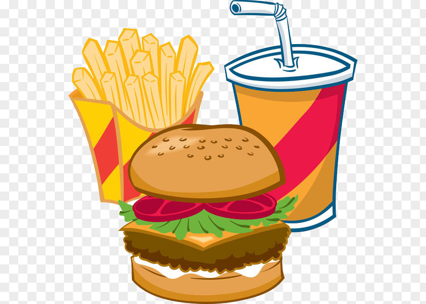 Fries Burger Hamburger Soft Drink French Fast Food Junk PNG